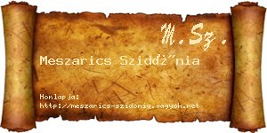 Meszarics Szidónia névjegykártya
